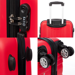 Valigia da cabina Trolley in materiale leggero ABS ad alta resistenza. Serratura numerica, 4 ruote doppie rimovibili e girevoli a 360°. 57x38x20 cm.