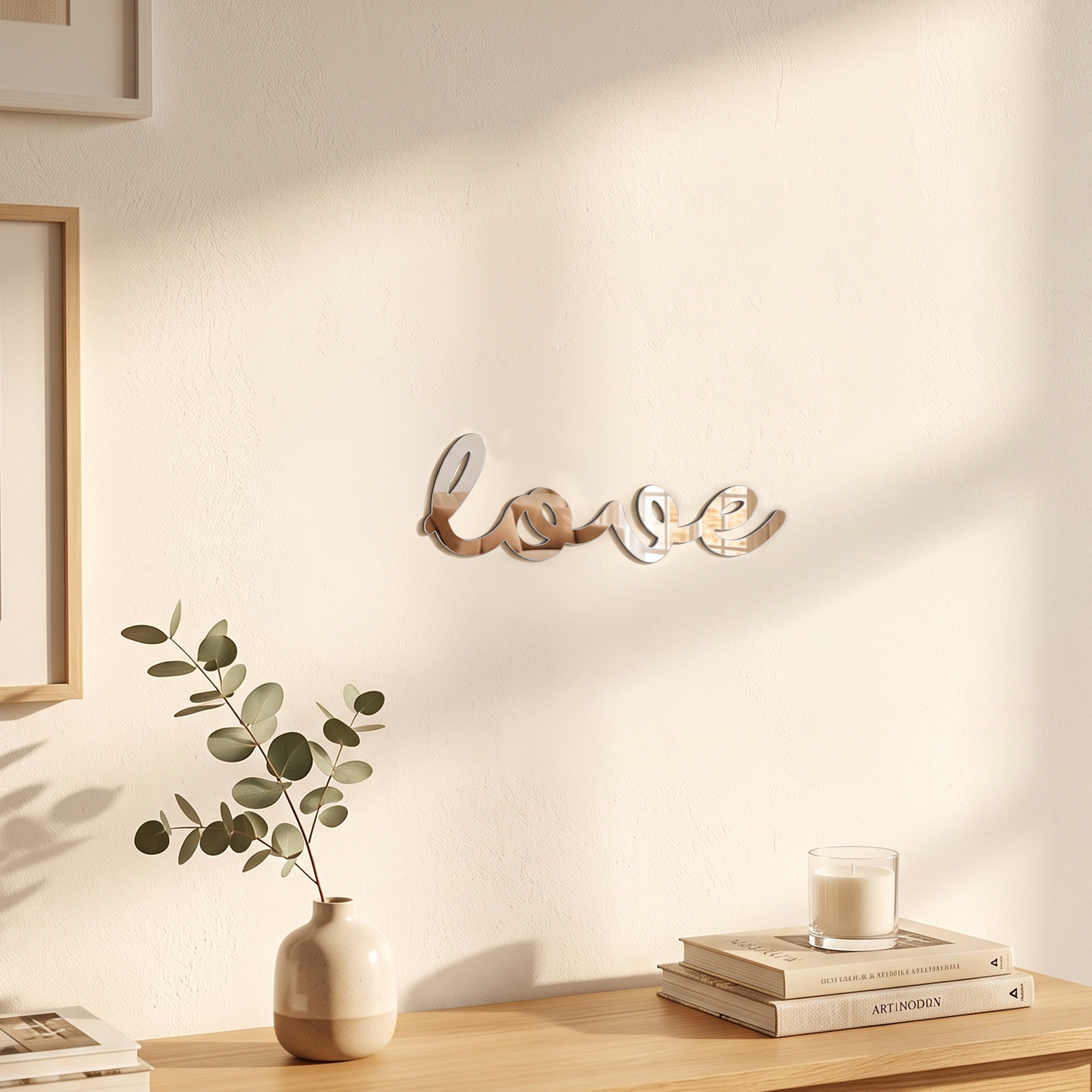 Sticker effet mirroir Love 30 x 10 cm