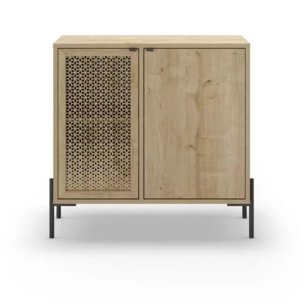 Cómoda Koivu 2 puertas Roble Negro