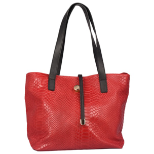 Borsa Donna in vera pelle Made in Italy colore Rosso dimensioni cm 26x31x15