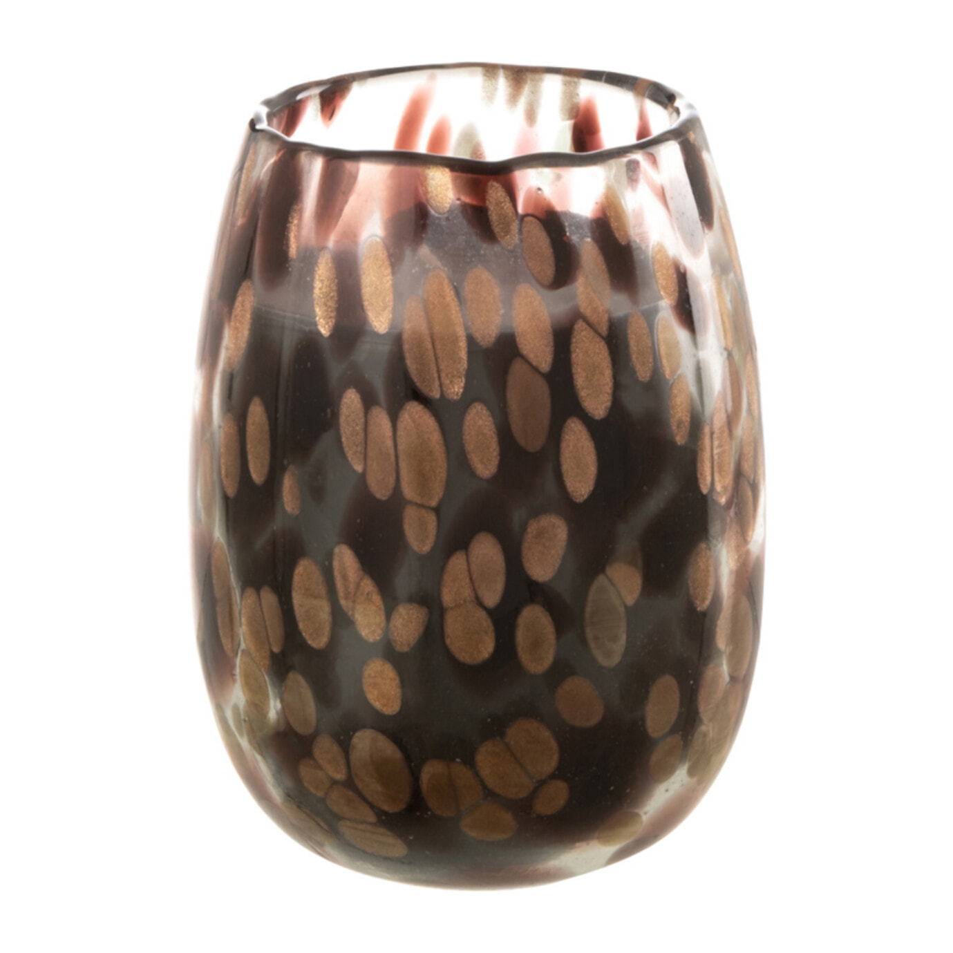 J-Line bougie parfumée Mia - Leather & Leaves - verre - noir/mix - small - 90H