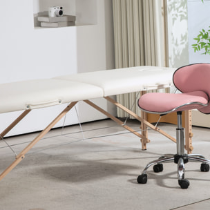 Table de massage pliante 2 zones sac tranport inclus 186L x 60l x 58-81H cm bois synthétique crème