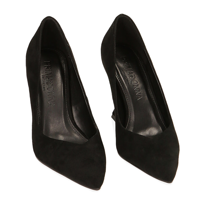 Escote negro en microfibra tacón 9 cm