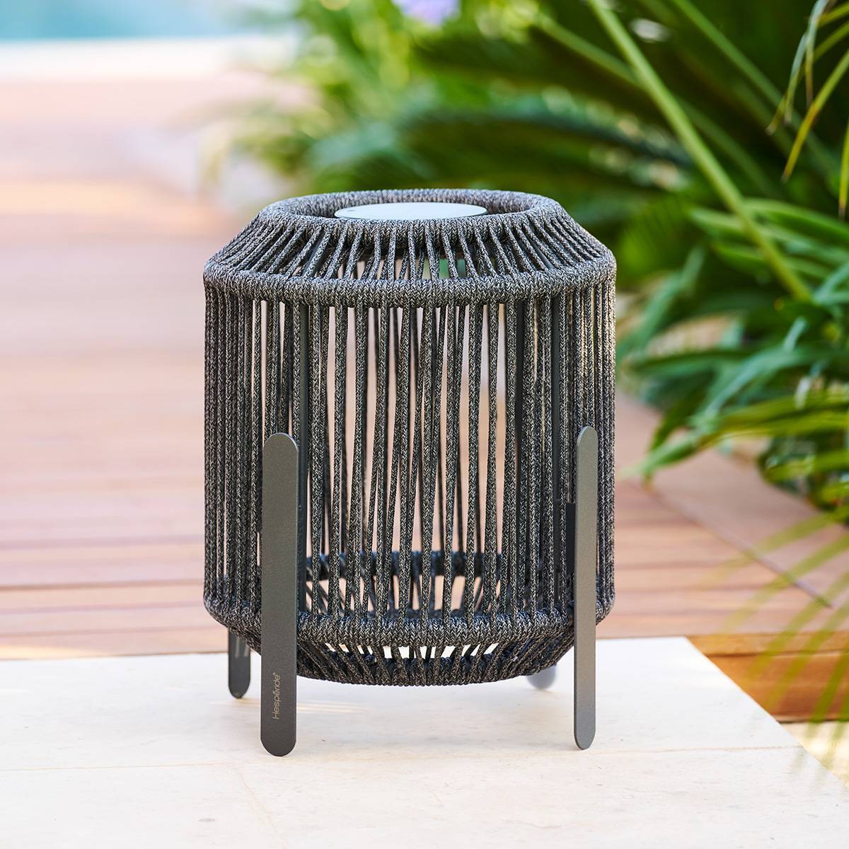 Lanterne Liny solaire gris H36cm