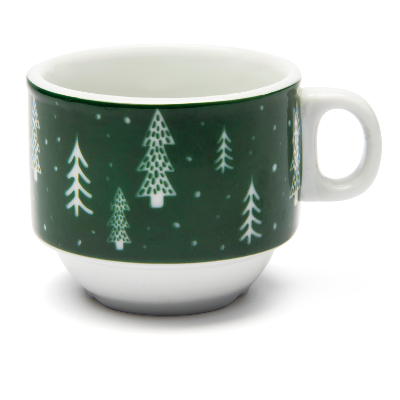 Confezione 4 tazze da caffè con supporto Excelsa – Green Winter, Porcellana Verde