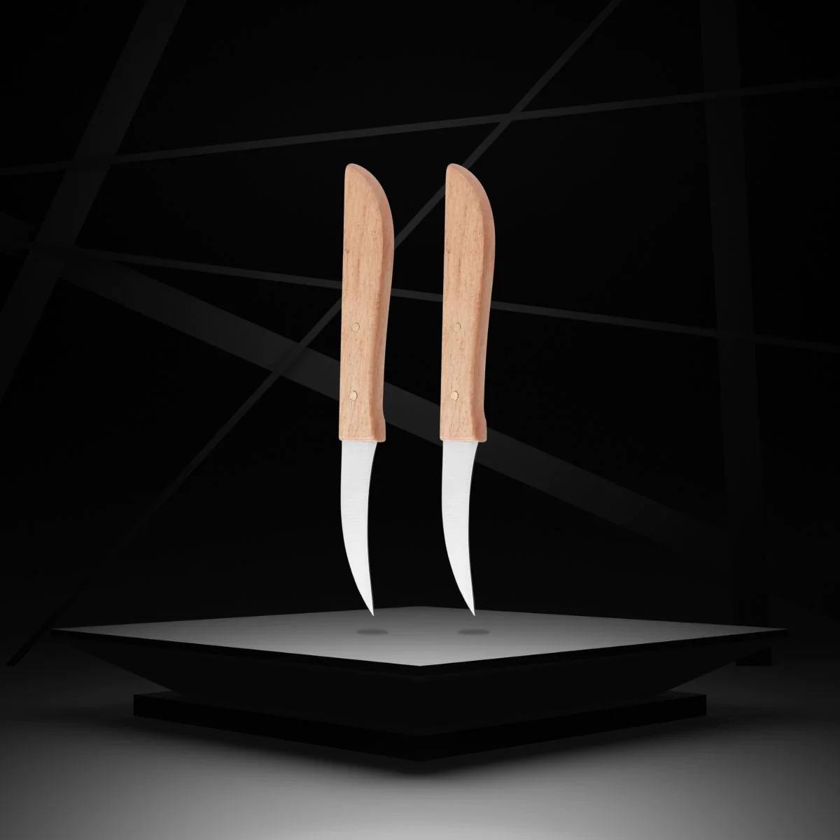 Lot de 2 couteaux de cuisine éplucheur manche en bois Nirosta