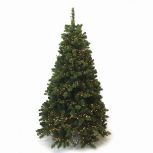 Albero di Natale con LED a luce calda in PVC e metallo - Verde