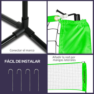 Set de Bádminton de 7 Piezas Juego de Bádminton con 2 Raquetas de Bádminton 3 Bádminton 2 Raquetas de Pickleball 2 Pickleball Pelota de Voleibol y Red con Soporte Negro y Verde