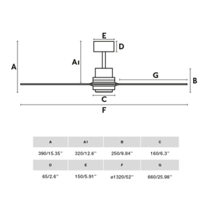 LANTAU L LED Ventilador de techo níquel mate/nogal