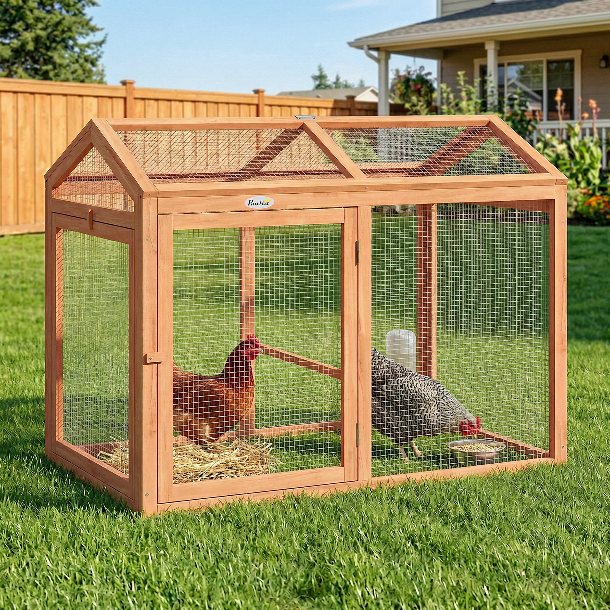 Poulailler modulable enclos extérieur pour 2 poules bois pré-huilé
