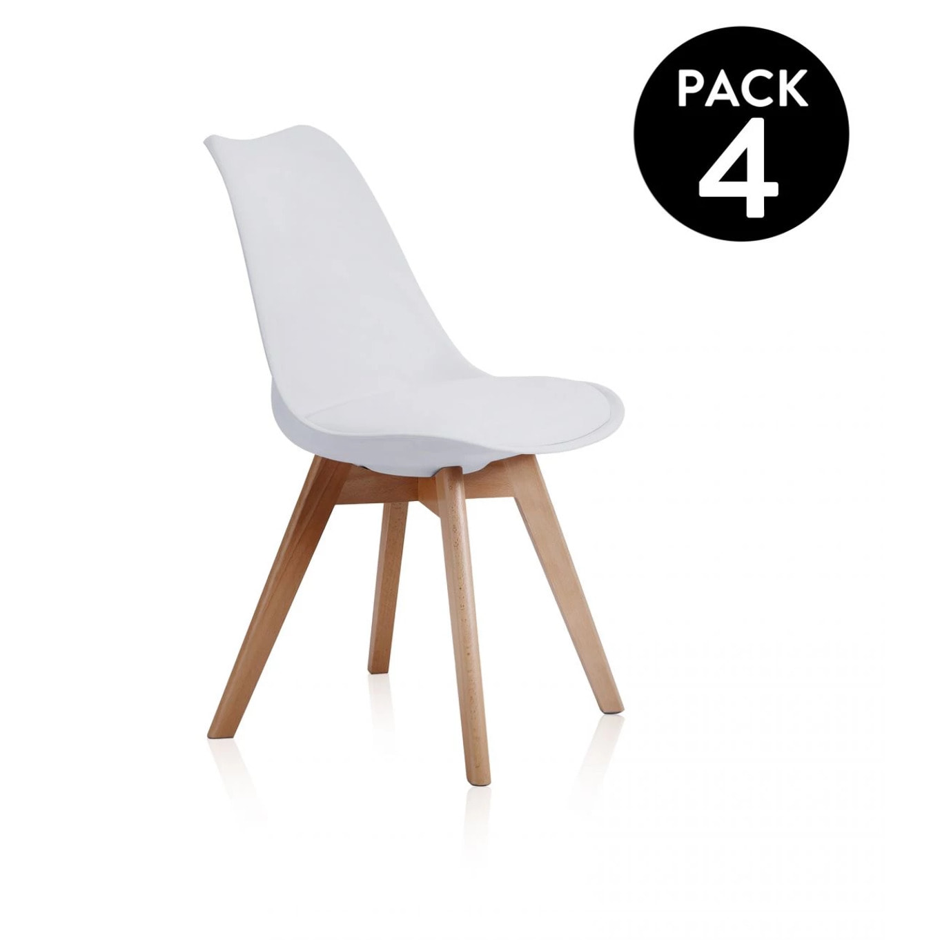Pack 4 sillas Bistro Blanco