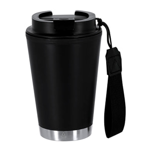 Vaso térmico de doble pared en PP reciclado, combinado con base de acero inoxidable reciclado. Con 300 ml de capacidad. Libre de BPA.