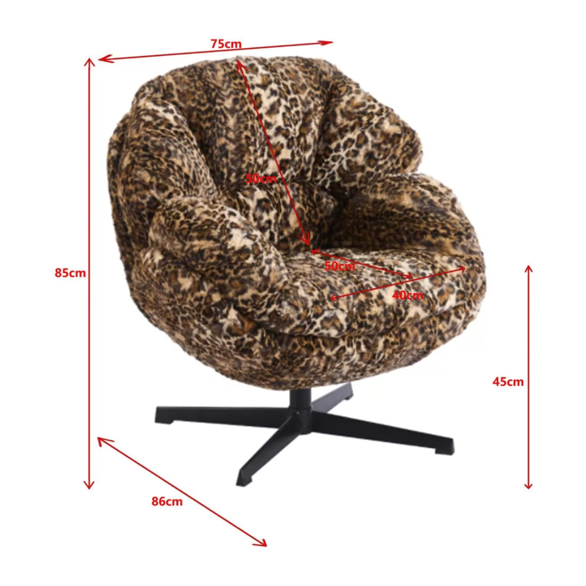 Fauteuil pivotant Cutie léopard Kare Design