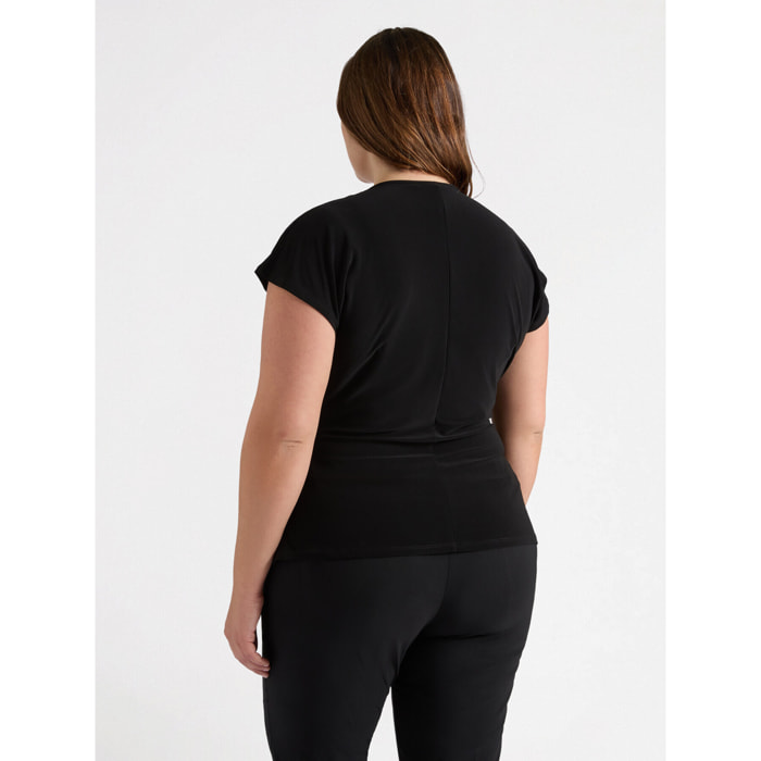 Fiorella Rubino - T-shirt con incrocio - Nero