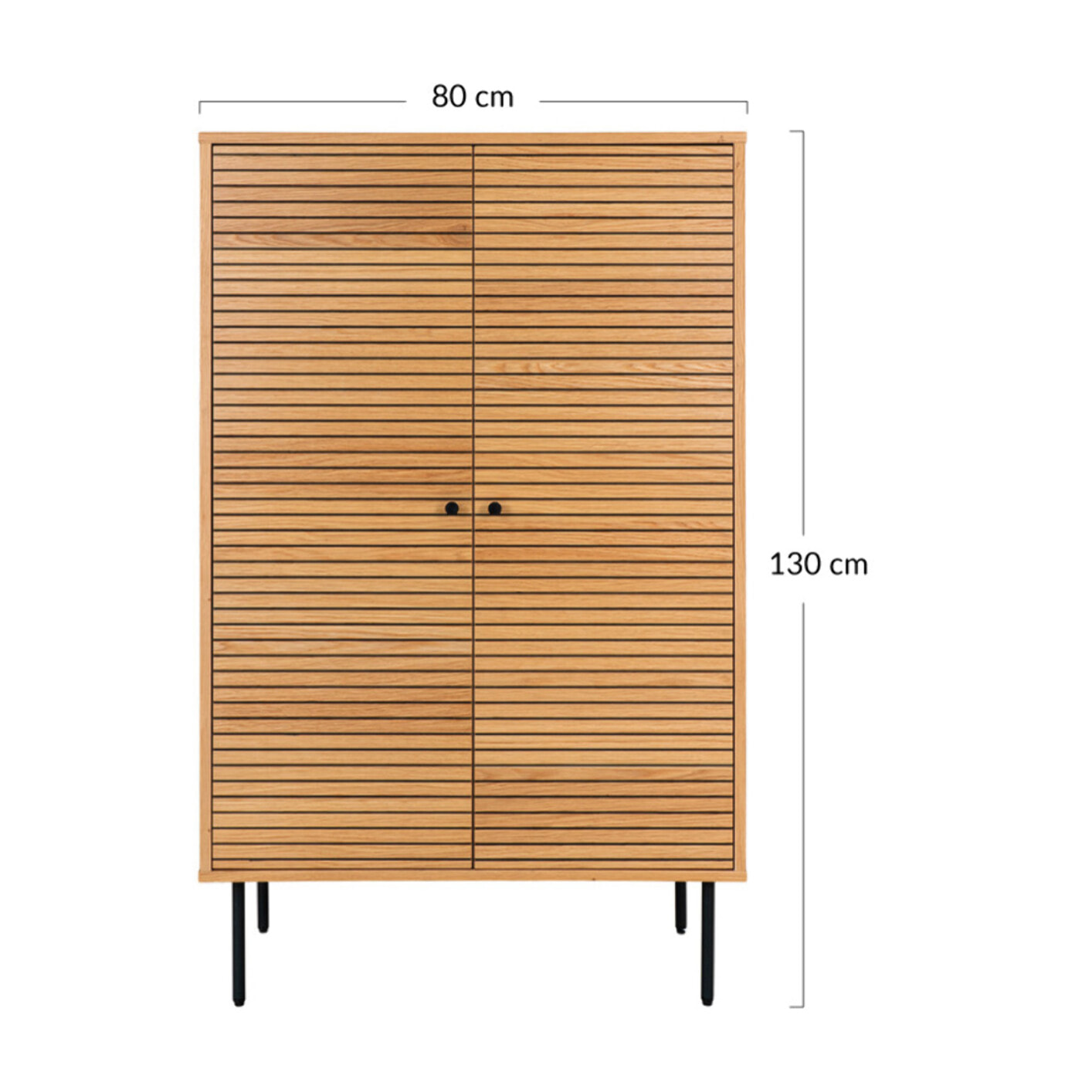 Tolga - buffet haut - chêne - 80x130 cm - Bois