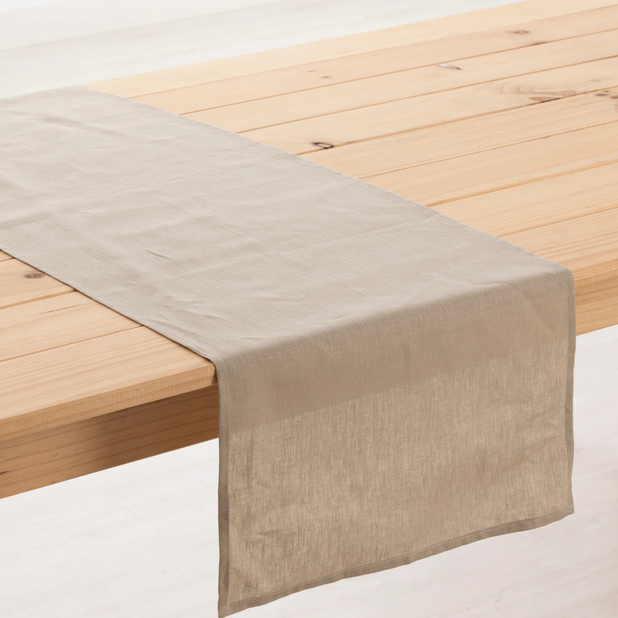 Chemin de table 100% lin Taupe 45x140 cm