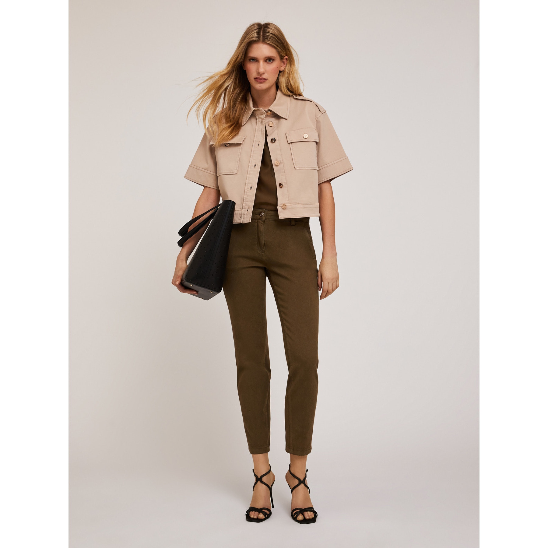 Motivi - Camisa de dril de algodón - Beige