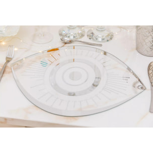 Lot de 6 Dessous d'assiette ?il en verre transparent 43x33cm