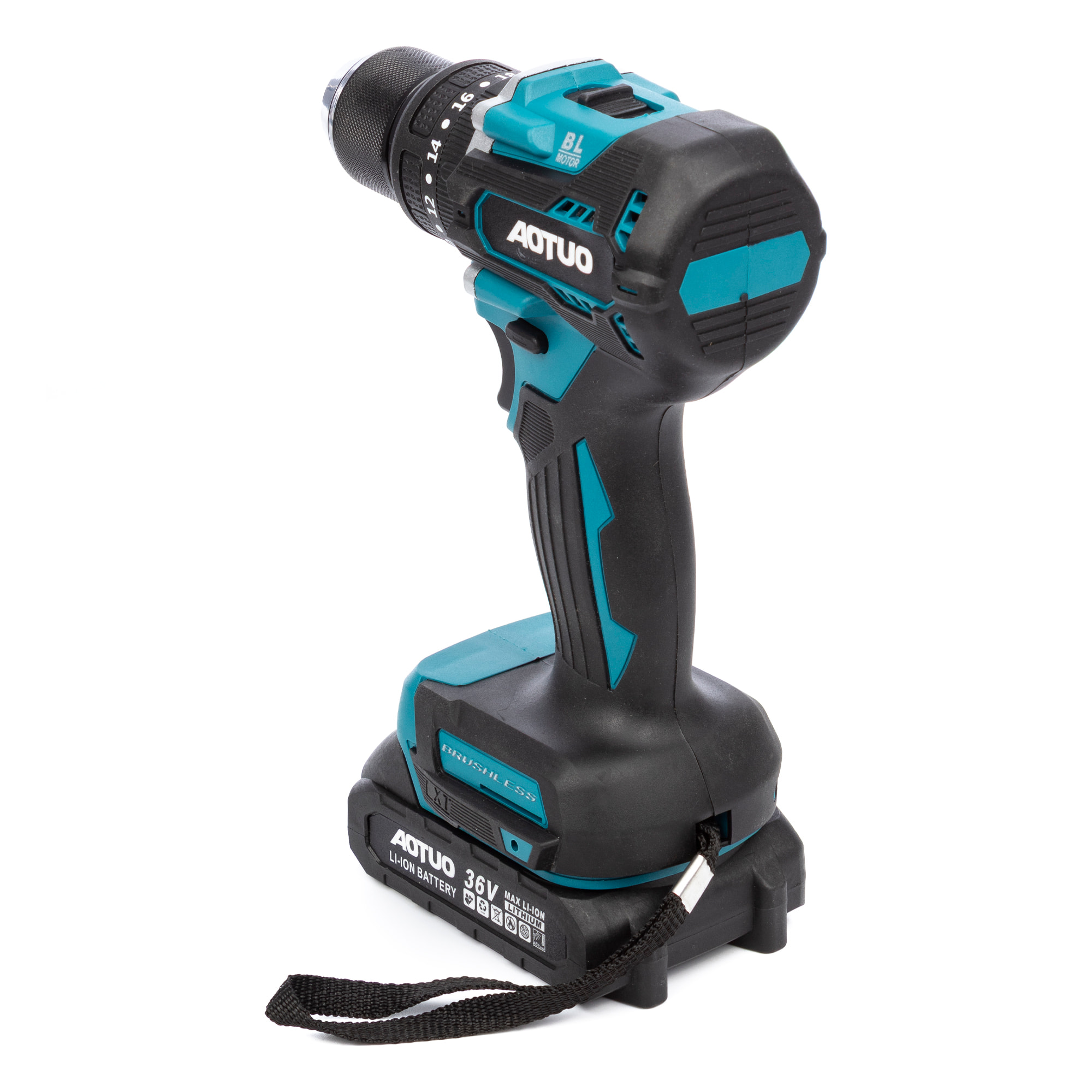 Taladro eléctrico inalámbrico 21V con doble velocidad, motor sin escobillas, maletín de transporte y 24 accesorios. 2 baterías de 6500 mAh.