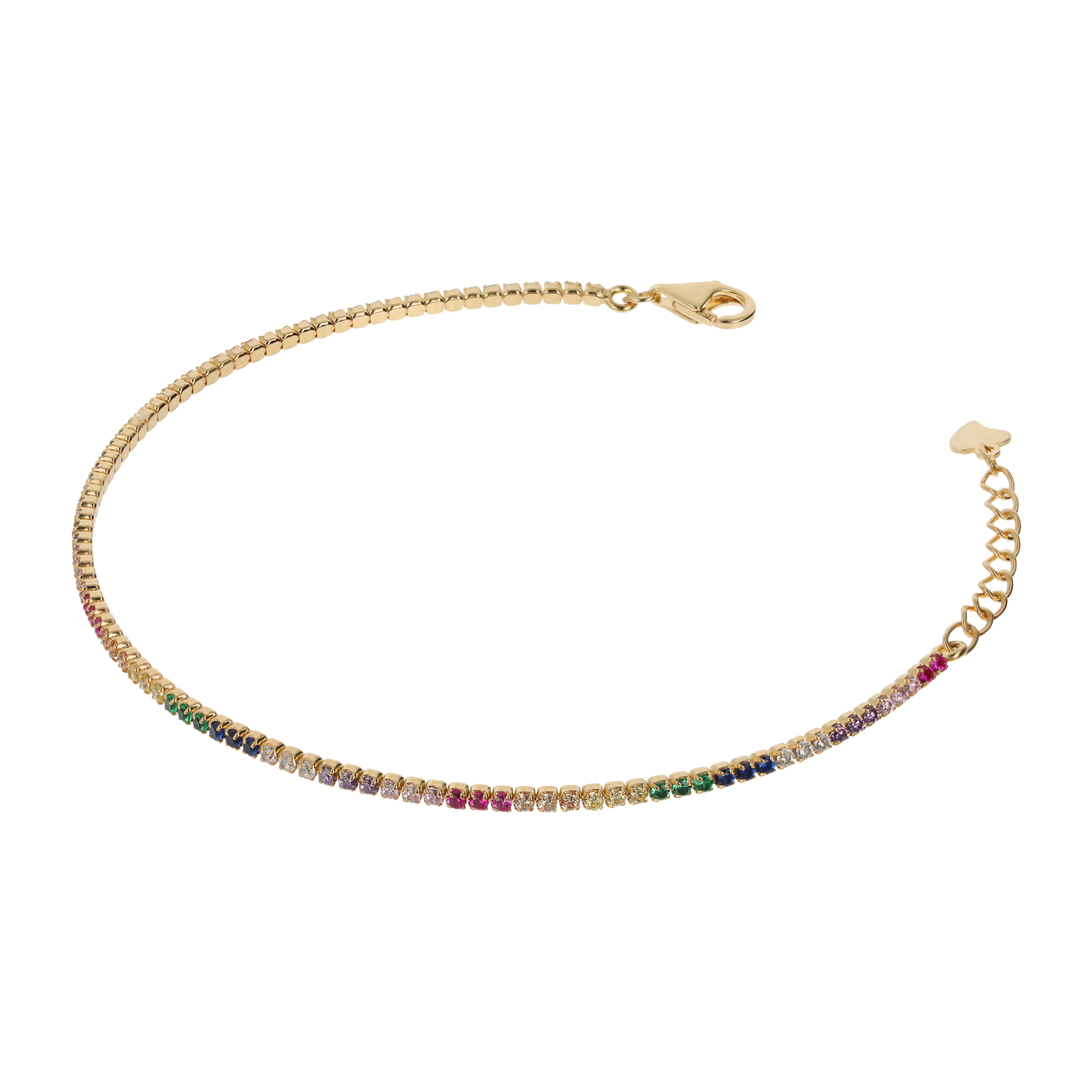 Bracciale Tennis Multicolore Golden con Cubic Zirconia