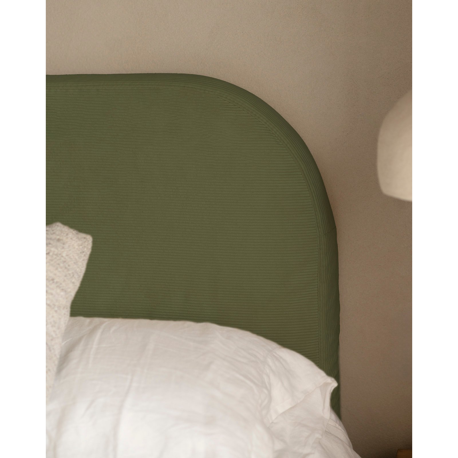 Housse pour tête de lit en velours côtelé vert en différentes tailles