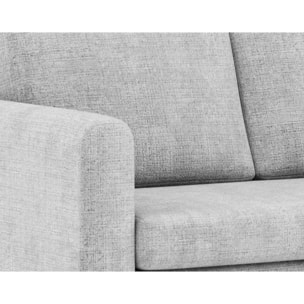 Marilia - Canapé 2 places convertible déplimousse en velours texturé - Gris clair