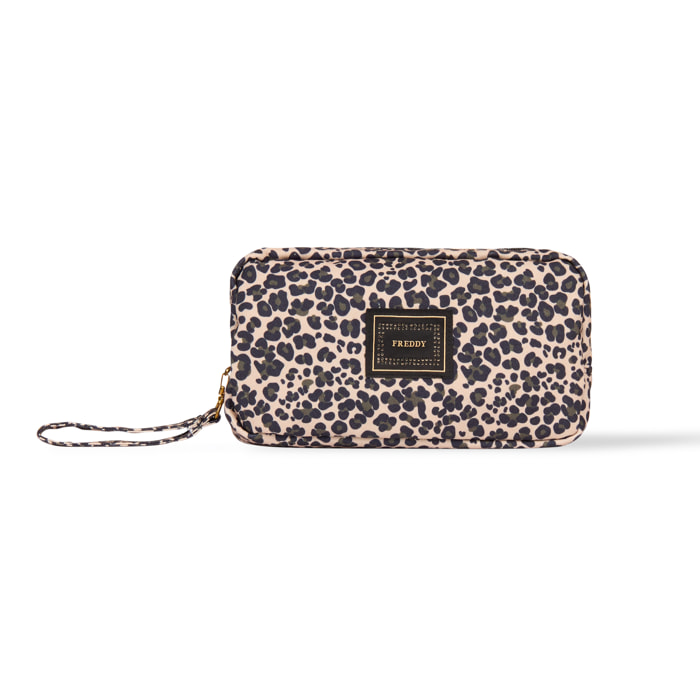 Trousse animalier con laccetto e logo con strass