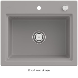 Evier Subway Style 60 S Fossil CeramicPlus vidage automatique finition aluminum brossé