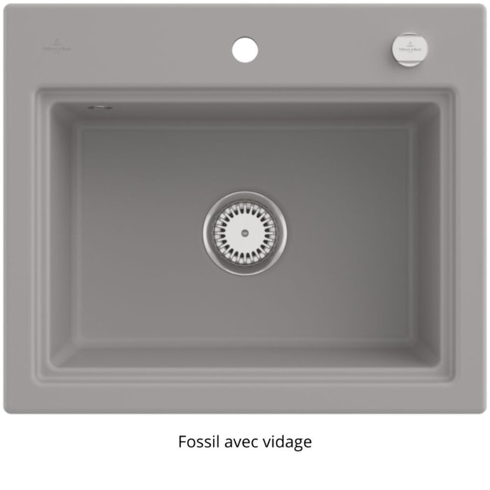 Evier Subway Style 60 S Fossil CeramicPlus vidage automatique finition aluminum brossé