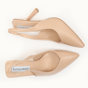 Dècolletè slingback in simil pelle