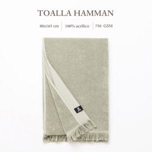 Toalla hamman 80x165cm 100%algodón 380gsm verde scalpers home