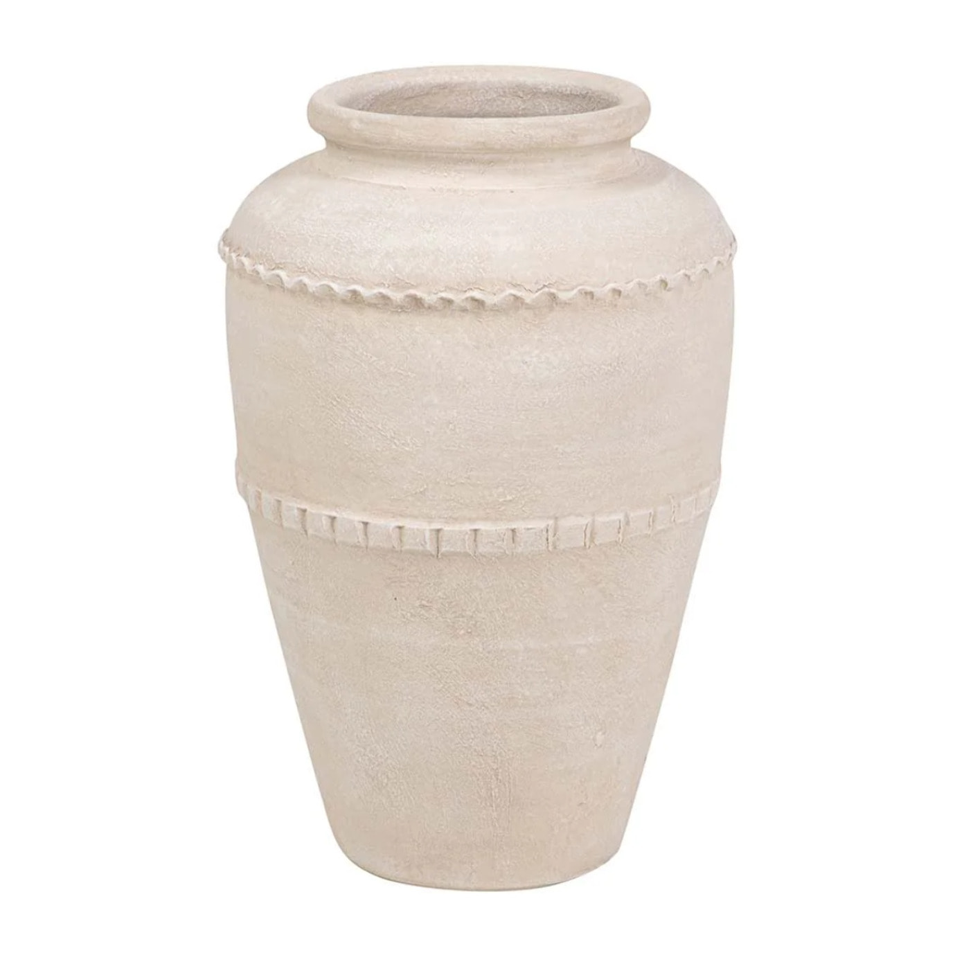 Florero Ceramica Beige 24x24x40 Cm
