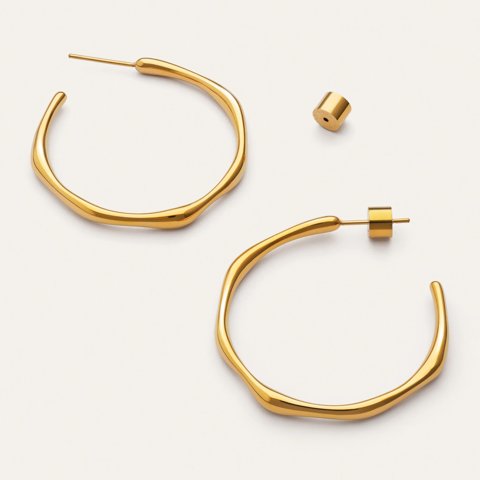 Pendientes Aro Bamboo Acero Baño Oro