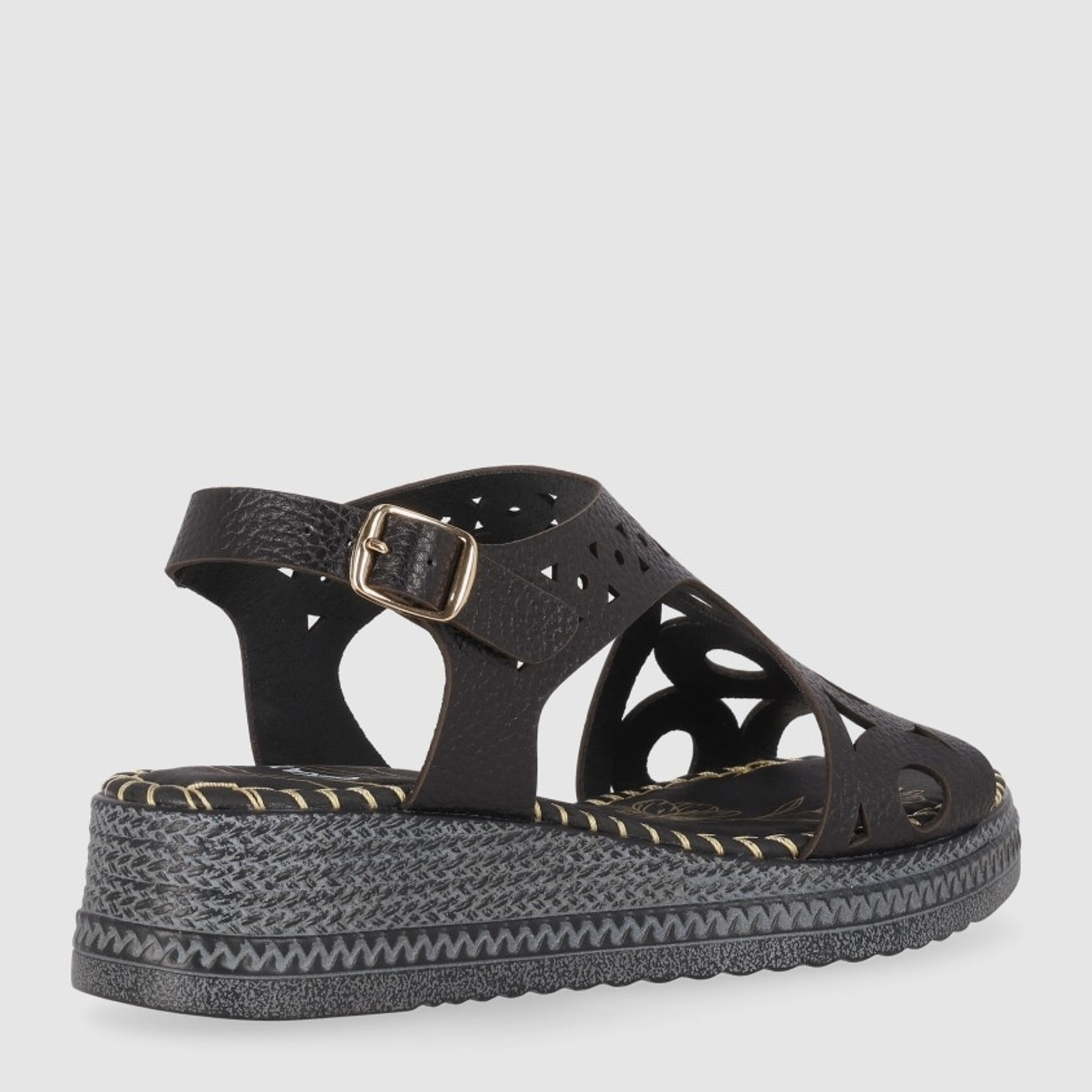 Sandalias de Piel - Negro - Tacón: 5 cm