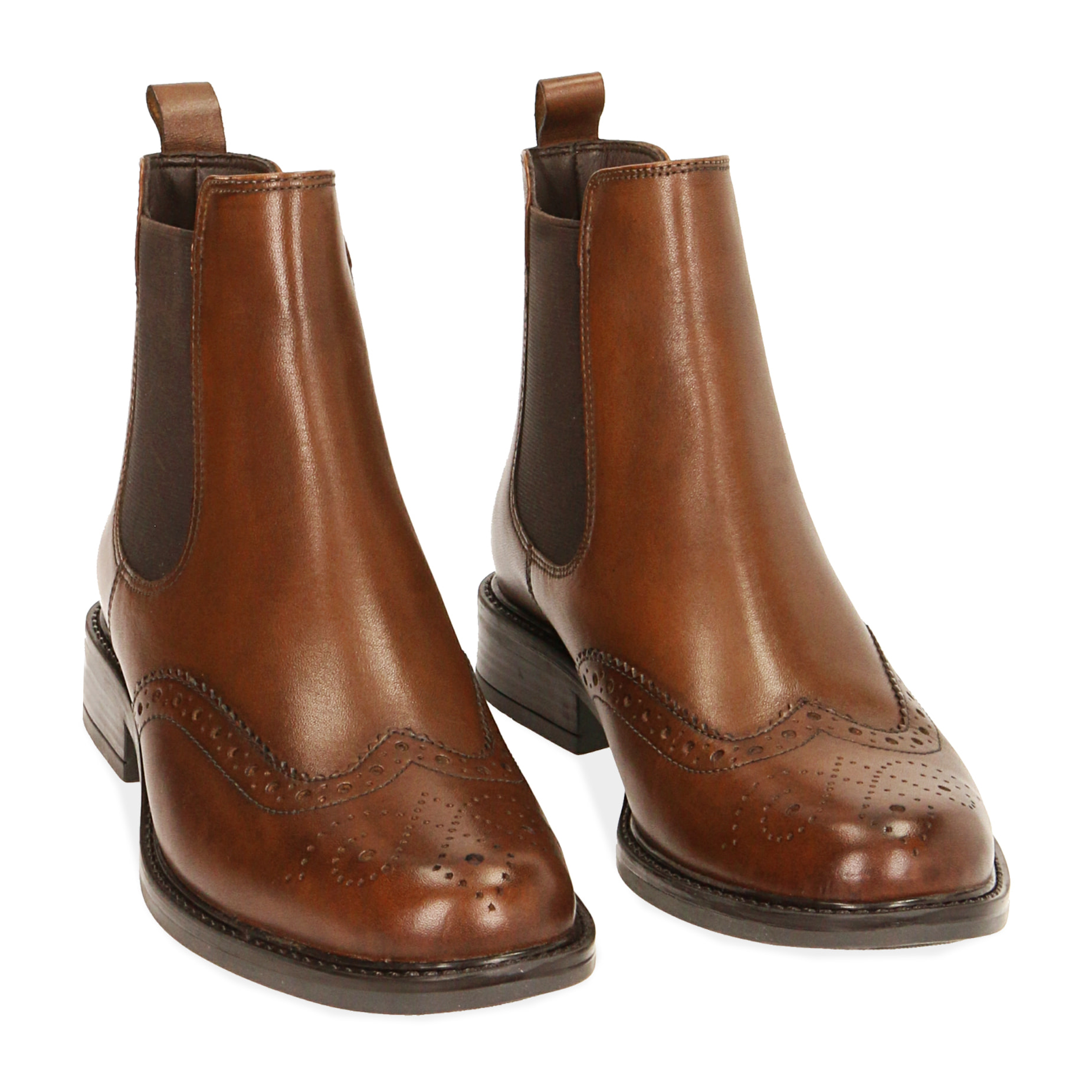 Botas Chelsea de piel coñac