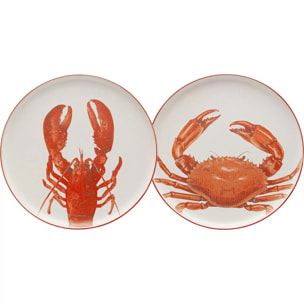 Assiettes crustacés 27cm set de 8 Kare Design