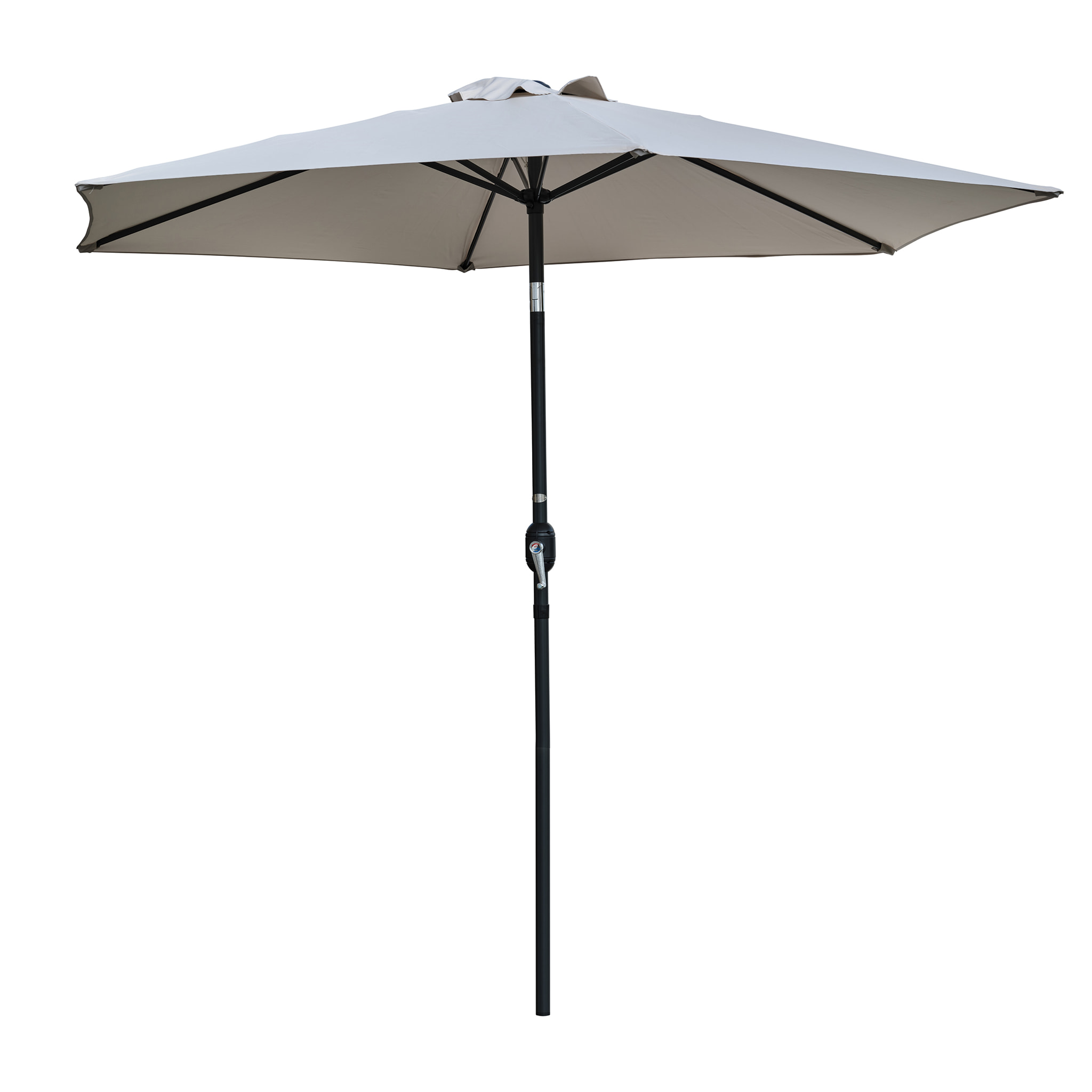 MARBELLA - Parasol à manivelle en aluminium gris anthracite et toile gris