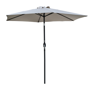 MARBELLA - Parasol à manivelle en aluminium gris anthracite et toile gris