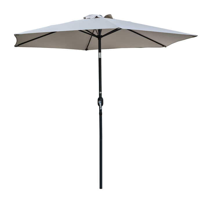 MARBELLA - Parasol à manivelle en aluminium gris anthracite et toile gris