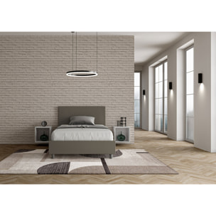 Letto una piazza e mezza con rete imbottito 120x190 similpelle cappuccino Adele