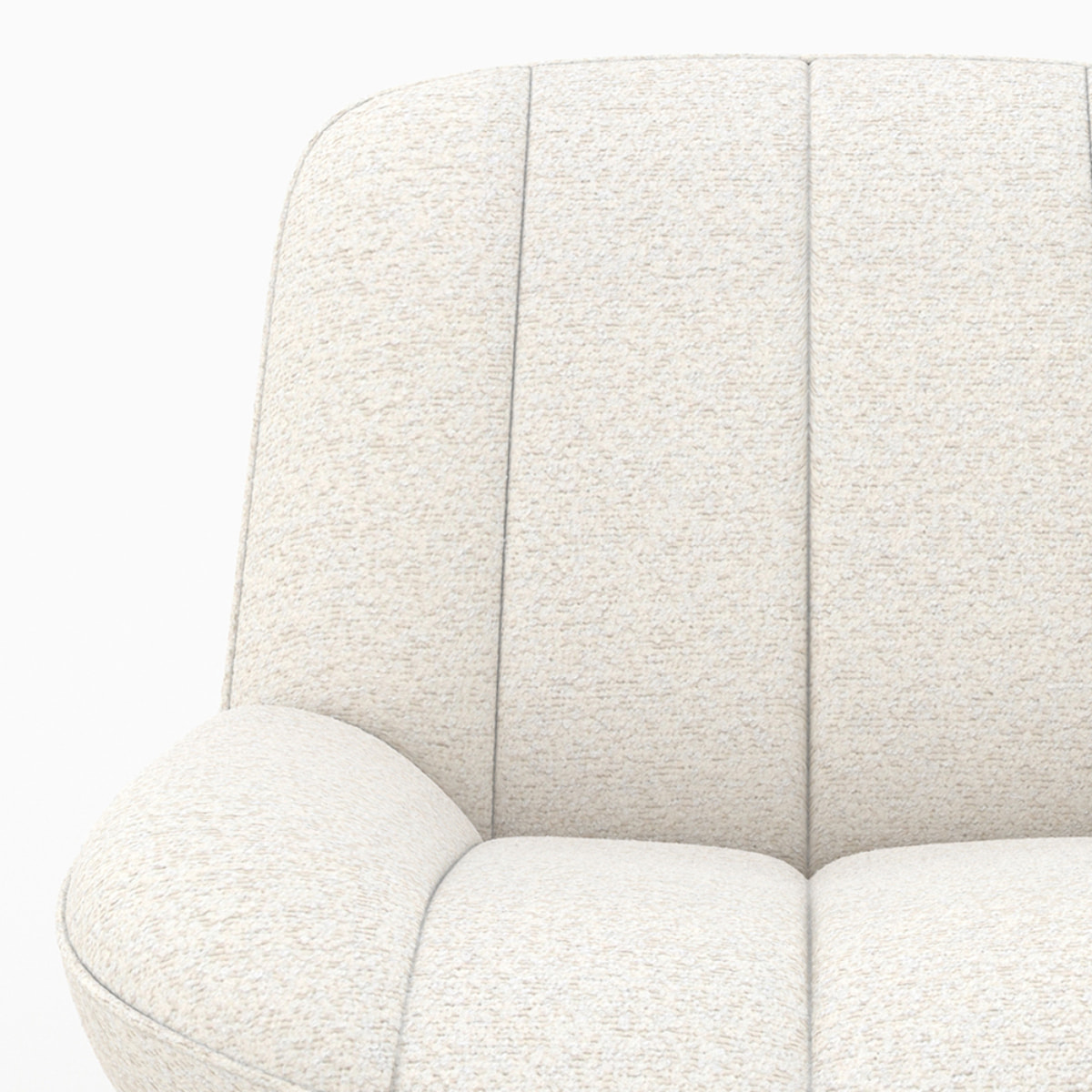 Rocking chair en tissu bouclette blanc cassé - Alvin