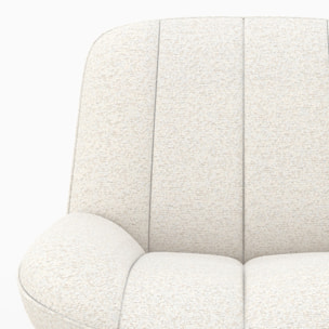 Rocking chair en tissu bouclette blanc cassé - Alvin
