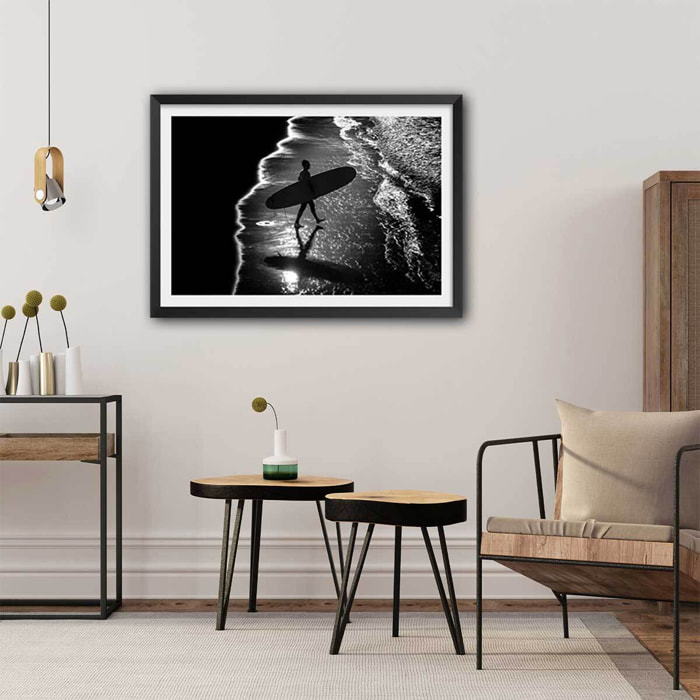 Poster surf contraste Affiche sous cadre noir