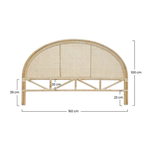 Tête de lit 160 cm en rotin et cannage - Madya