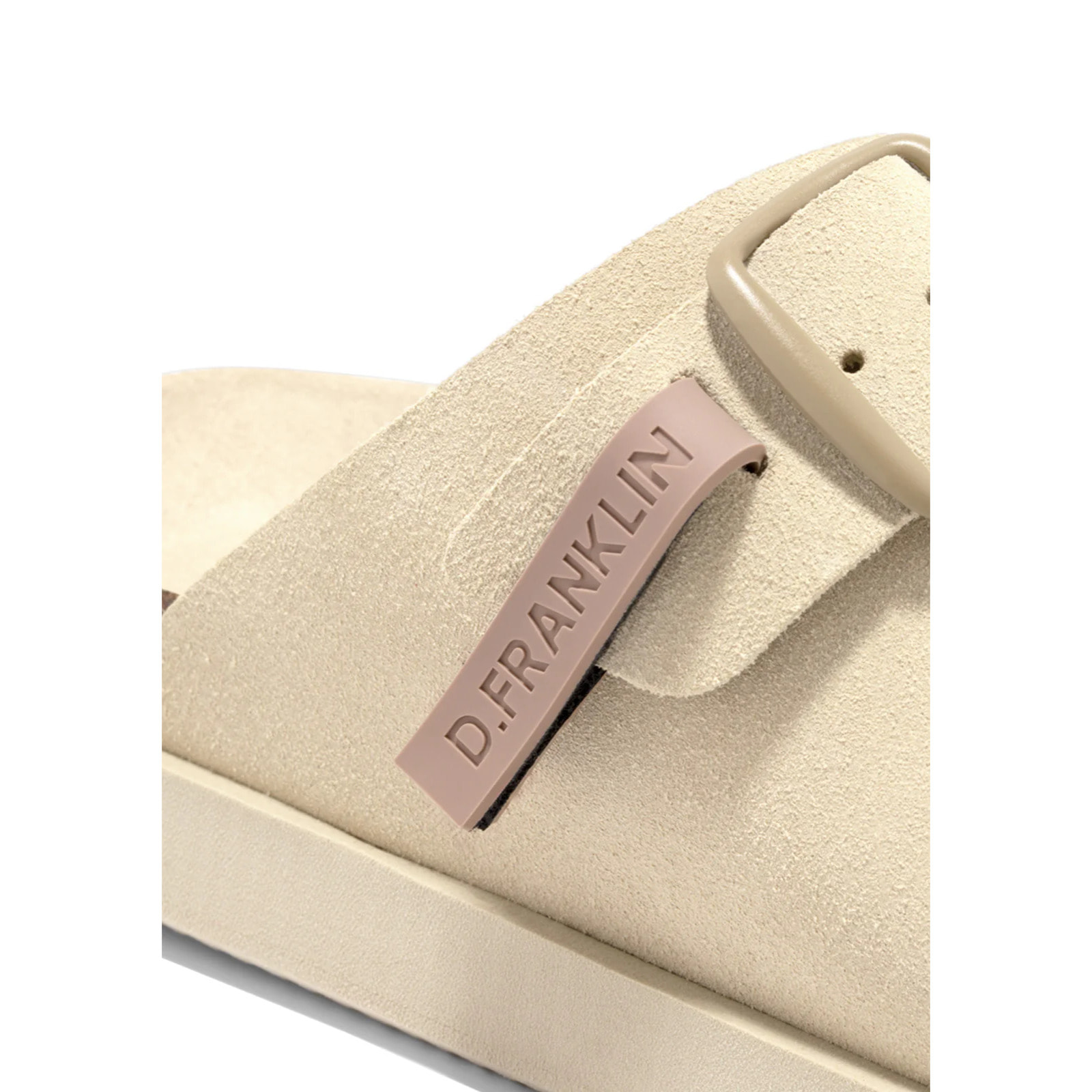 Sandalias Vibe Mujer Cierre Hebilla Color Beige