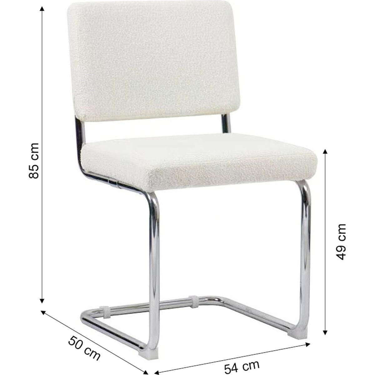 Lot de 2 chaises en tissu bouclé et métal chromé - DULCE