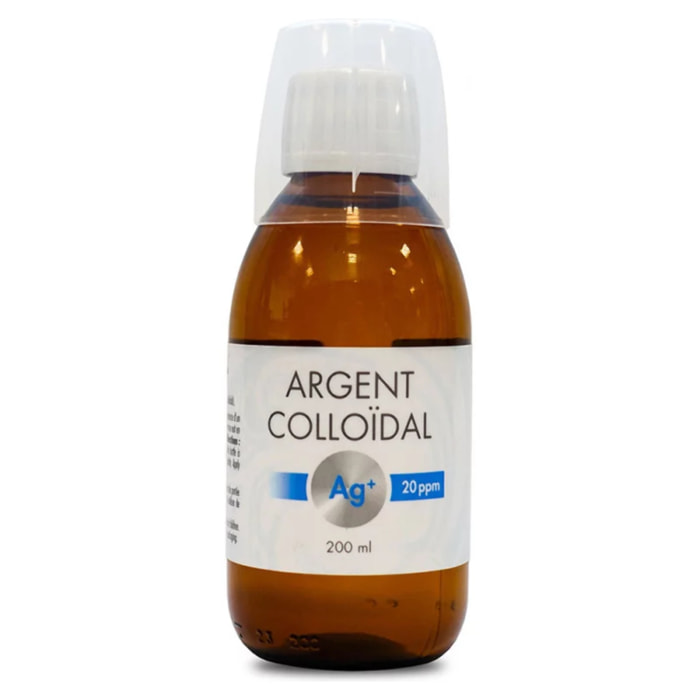 NUTRIEXPERT – Argent Colloïdal – Hydrate et Purifie la Peau – Apaise et Soulage les Tiraillements - Biodisponibilité Optimale – Argent Colloidal Formule Concentrée 20 ppm – Flacon Verre Ambré 200ml