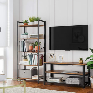 Libreria industriale a 5 ripiani in stile loft rustico LLS061B01