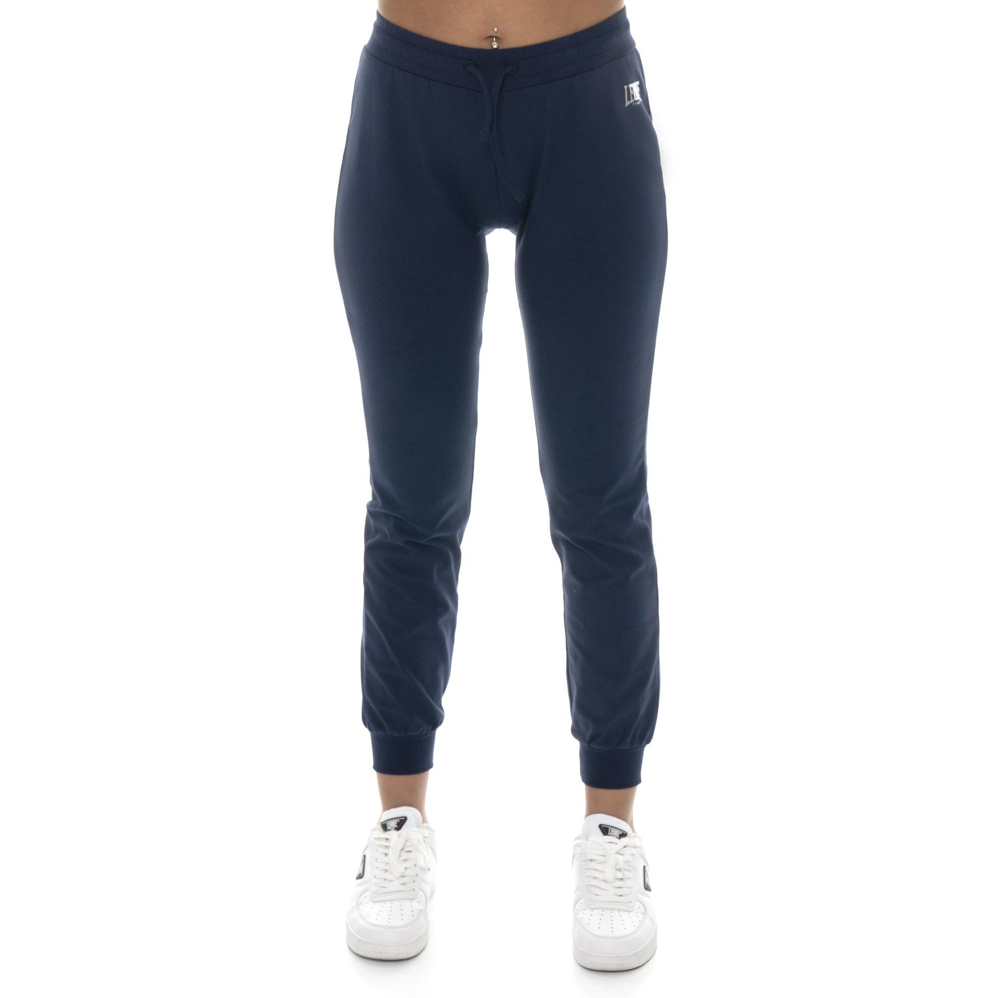 Pantaloni da donna in cotone non felpato con polsini Leone Basic