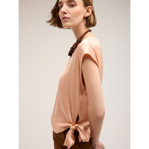 Motivi - Blusa de raso con nudo - Rosa